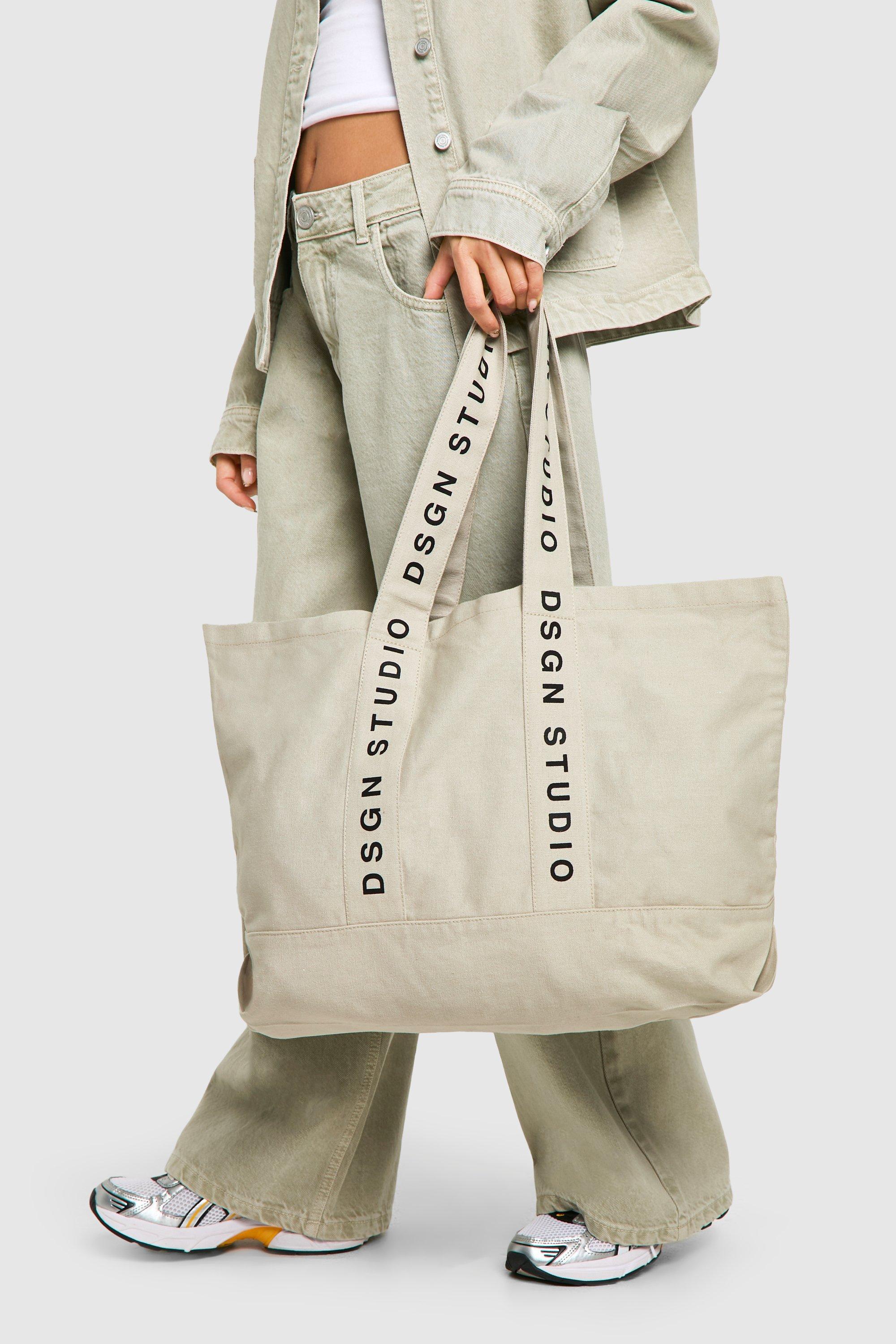 Womens Dsgn Studio Slogan Tote Bag - Grey - One Size, Grey